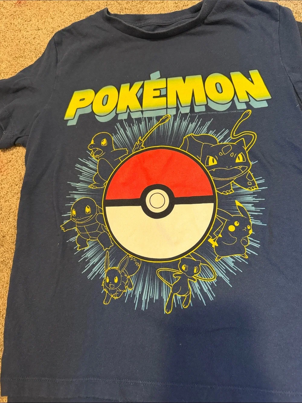 Old Navy Pokémon Graphic Tee Black & Red Girls Medium